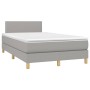 Cama box spring con colchón tela y LED gris claro 120x200 cm de vidaXL, Camas y somieres - Ref: Foro24-3133621, Precio: 379,9...