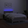 Cama box spring con colchón tela y LED gris claro 120x200 cm de vidaXL, Camas y somieres - Ref: Foro24-3133621, Precio: 379,9...