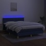 Cama box spring con colchón y LED tela azul 140x200 cm de vidaXL, Camas y somieres - Ref: Foro24-3133643, Precio: 440,69 €, D...