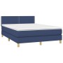 Cama box spring con colchón y LED tela azul 140x200 cm de vidaXL, Camas y somieres - Ref: Foro24-3133643, Precio: 440,69 €, D...