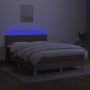 Cama box spring con colchón LED tela gris taupe 140x200 cm de vidaXL, Camas y somieres - Ref: Foro24-3133641, Precio: 425,02 ...