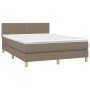 Cama box spring con colchón LED tela gris taupe 140x200 cm de vidaXL, Camas y somieres - Ref: Foro24-3133641, Precio: 425,02 ...