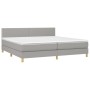 Cama box spring con colchón tela y LED gris claro 200x200 cm de vidaXL, Camas y somieres - Ref: Foro24-3133661, Precio: 565,3...