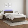 Cama box spring con colchón y LED tela marrón oscuro 120x200 cm de vidaXL, Camas y somieres - Ref: Foro24-3133304, Precio: 36...