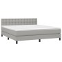 Cama box spring colchón y luces LED tela gris claro 180x200 cm de vidaXL, Camas y somieres - Ref: Foro24-3133493, Precio: 545...