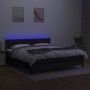 Cama box spring colchón y luces LED tela negro 180x200 cm de vidaXL, Camas y somieres - Ref: Foro24-3133495, Precio: 566,66 €...