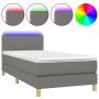 Cama box spring colchón y luces LED tela gris oscuro 90x190 cm de vidaXL, Camas y somieres - Ref: Foro24-3133518, Precio: 314...
