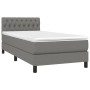 Cama box spring colchón y luces LED tela gris oscuro 100x200 cm de vidaXL, Camas y somieres - Ref: Foro24-3133374, Precio: 32...