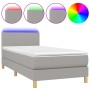 Cama box spring colchón y luces LED tela gris claro 100x200 cm de vidaXL, Camas y somieres - Ref: Foro24-3133533, Precio: 307...