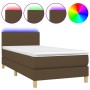 Cama box spring colchón y luces LED tela marrón oscuro 90x200cm de vidaXL, Camas y somieres - Ref: Foro24-3133528, Precio: 29...