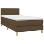 Cama box spring colchón y luces LED tela marrón oscuro 90x200cm de vidaXL, Camas y somieres - Ref: Foro24-3133528, Precio: 29...