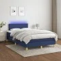 Box spring bed with mattress and LED blue fabric 120x200 cm by vidaXL, Beds and slatted bases - Ref: Foro24-3133547, Price: 4...
