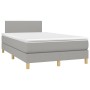 Cama box spring con colchón tela y LED gris claro 120x200 cm de vidaXL, Camas y somieres - Ref: Foro24-3133541, Precio: 384,3...