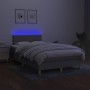 Cama box spring con colchón tela y LED gris claro 120x200 cm de vidaXL, Camas y somieres - Ref: Foro24-3133541, Precio: 384,3...