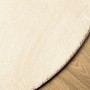 Alfombra de pelo corto suave lavable HUARTE crema Ø 80 cm en Alfombras | Comprar online en Foru.es