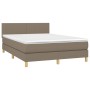 Cama box spring con colchón LED tela gris taupe 140x200 cm de vidaXL, Camas y somieres - Ref: Foro24-3133561, Precio: 442,01 ...