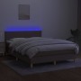 Cama box spring con colchón LED tela gris taupe 140x200 cm de vidaXL, Camas y somieres - Ref: Foro24-3133561, Precio: 442,01 ...