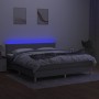 Cama box spring con colchón tela y LED gris claro 160x200 cm de vidaXL, Camas y somieres - Ref: Foro24-3133565, Precio: 495,1...