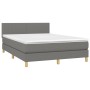 Cama box spring colchón y luces LED tela gris oscuro 140x200 cm de vidaXL, Camas y somieres - Ref: Foro24-3133558, Precio: 42...