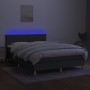 Cama box spring colchón y luces LED tela gris oscuro 140x200 cm de vidaXL, Camas y somieres - Ref: Foro24-3133558, Precio: 42...