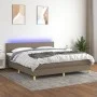 Cama box spring con colchón LED tela gris taupe 160x200 cm de vidaXL, Camas y somieres - Ref: Foro24-3133569, Precio: 509,29 ...