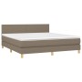 Cama box spring con colchón LED tela gris taupe 160x200 cm de vidaXL, Camas y somieres - Ref: Foro24-3133569, Precio: 522,95 ...