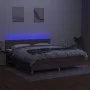 Cama box spring con colchón LED tela gris taupe 160x200 cm de vidaXL, Camas y somieres - Ref: Foro24-3133569, Precio: 509,29 ...