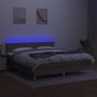 Cama box spring con colchón LED tela gris taupe 160x200 cm de vidaXL, Camas y somieres - Ref: Foro24-3133569, Precio: 522,95 ...