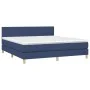 Cama box spring con colchón y LED tela azul 160x200 cm de vidaXL, Camas y somieres - Ref: Foro24-3133571, Precio: 487,92 €, D...