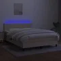 Cama box spring con colchón y LED tela crema 140x200 cm de vidaXL, Camas y somieres - Ref: Foro24-3133002, Precio: 438,94 €, ...