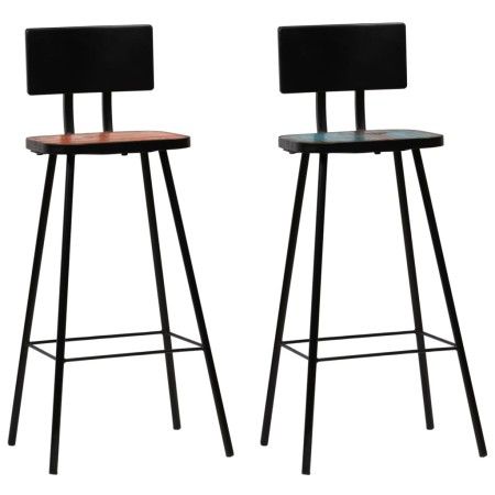 Taburetes de cocina 2 unidades madera maciza reciclada de vidaXL, Taburetes de cocina - Ref: Foro24-245392, Precio: 145,87 €,...