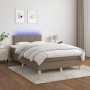 Cama box spring con colchón y LED tela gris taupe 120x200 cm de vidaXL, Camas y somieres - Ref: Foro24-3133705, Precio: 371,5...