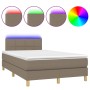Cama box spring con colchón y LED tela gris taupe 120x200 cm de vidaXL, Camas y somieres - Ref: Foro24-3133705, Precio: 371,5...