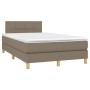 Cama box spring con colchón y LED tela gris taupe 120x200 cm de vidaXL, Camas y somieres - Ref: Foro24-3133705, Precio: 371,5...