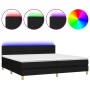 Cama box spring con colchón LED tela negro 200x200 cm de vidaXL, Camas y somieres - Ref: Foro24-3133743, Precio: 586,22 €, De...