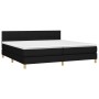 Cama box spring con colchón LED tela negro 200x200 cm de vidaXL, Camas y somieres - Ref: Foro24-3133743, Precio: 586,22 €, De...
