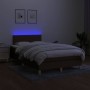 Cama box spring con colchón y LED tela marrón oscuro 120x200 cm de vidaXL, Camas y somieres - Ref: Foro24-3133624, Precio: 37...