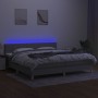 Cama box spring con colchón tela y LED gris claro 200x200 cm de vidaXL, Camas y somieres - Ref: Foro24-3133741, Precio: 575,0...
