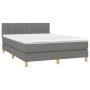 Cama box spring colchón y luces LED tela gris oscuro 140x200 cm de vidaXL, Camas y somieres - Ref: Foro24-3133718, Precio: 42...