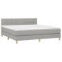 Cama box spring con colchón tela y LED gris claro 180x200 cm de vidaXL, Camas y somieres - Ref: Foro24-3133733, Precio: 541,5...