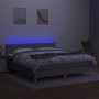 Cama box spring con colchón tela y LED gris claro 180x200 cm de vidaXL, Camas y somieres - Ref: Foro24-3133733, Precio: 541,5...