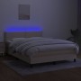 Cama box spring colchón y luces LED tela crema 140x200 cm de vidaXL, Camas y somieres - Ref: Foro24-3133082, Precio: 431,33 €...