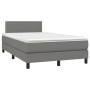 Cama box spring con colchón y LED tela gris oscuro 120x200 cm de vidaXL, Camas y somieres - Ref: Foro24-3133062, Precio: 406,...