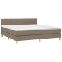 Cama box spring con colchón LED tela gris taupe 160x200 cm de vidaXL, Camas y somieres - Ref: Foro24-3133729, Precio: 506,61 ...