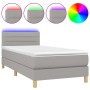 Cama box spring colchón y luces LED tela gris claro 90x200 cm de vidaXL, Camas y somieres - Ref: Foro24-3133765, Precio: 309,...
