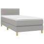 Cama box spring colchón y luces LED tela gris claro 90x200 cm de vidaXL, Camas y somieres - Ref: Foro24-3133765, Precio: 309,...
