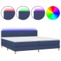 Cama box spring con colchón y LED tela azul 200x200 cm de vidaXL, Camas y somieres - Ref: Foro24-3133747, Precio: 603,31 €, D...
