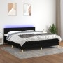 Cama box spring con colchón LED tela negro 180x200 cm de vidaXL, Camas y somieres - Ref: Foro24-3133735, Precio: 552,98 €, De...