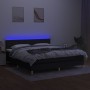 Cama box spring con colchón LED tela negro 180x200 cm de vidaXL, Camas y somieres - Ref: Foro24-3133735, Precio: 552,98 €, De...