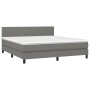 Cama box spring con colchón y LED tela gris oscuro 160x200 cm de vidaXL, Camas y somieres - Ref: Foro24-3133006, Precio: 513,...